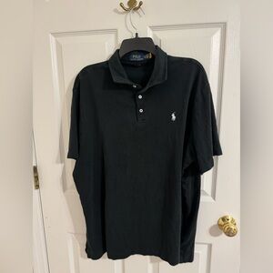 Ralph Lauren Polo Shirt Mens XL Black Classic Fit Casual Short Sleeve